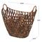 21" Bronze Plastic Rattan Geometric Woven Storage Basket